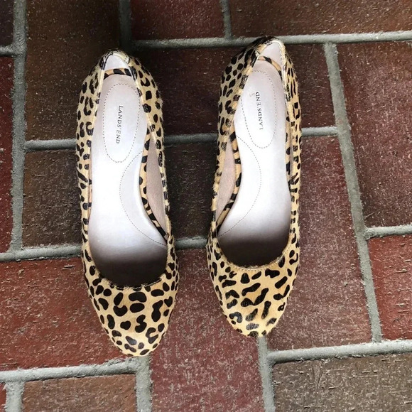 Lands end‎ Ashby leopard Cheetah Hair on Hide Heels 6 - Picture 1 of 7